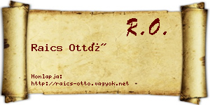 Raics Ottó névjegykártya
